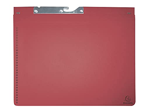 Exacompta 353103B 25er Pack Pendelhefter Exaflex aus extra starkem Recycling Karton, mit einer dehnbaren Tasche am Rückendeckel ideal für Büro, Kanzlei und Anwälte Blauer Engel rot von Exacompta