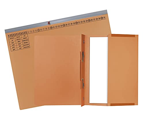 Exacompta 370209B 25er Pack Premium Kanzlei Hängehefter Exaflex Rechtsheftung, aus extra starkem Recycling Karton mit großer dehnbarer Tasche für Büro Kanzlei und Anwälte Blauer Engel Orange von Exacompta