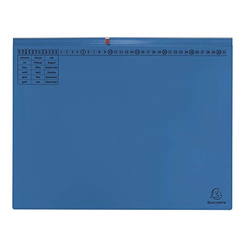 Exacompta 370407B Exaflex Premium Kanzlei-Hängehefter (2 Abheftvorrichtungen, Rechtsheftung) 1 Stück, blau von Exacompta