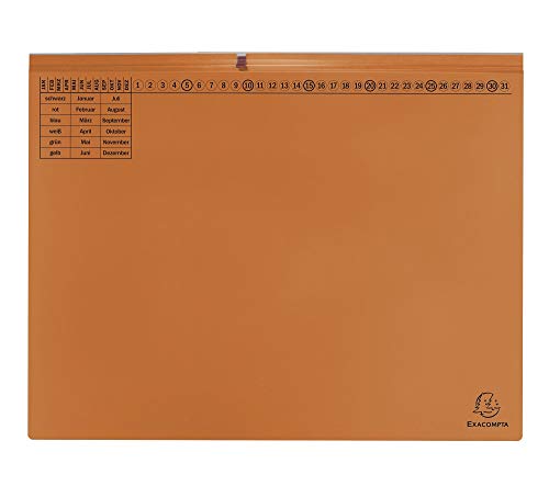 Exacompta 370409B Exaflex Premium Kanzlei-Hängehefter (2 Abheftvorrichtungen, Rechtsheftung) 1 Stück, orange von Exacompta