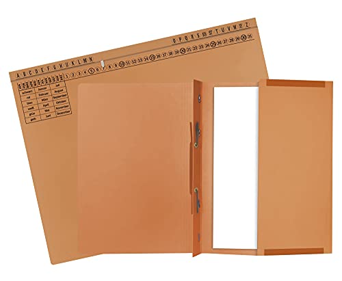 Exacompta 371109B 25er Pack Premium Kanzlei Hängehefter Exaflex Links- oder Rechtsheftung, extra starker Recycling Karton, mit dahnbarer Tasche für Büro Kanzlei und Anwälte Blauer Engel Orange von Exacompta