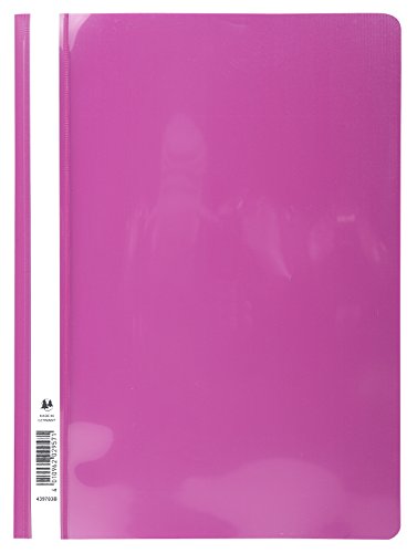 Exacompta 439712B Sichthefter (PVC, Beschriftungsstreifen, Schutzfolie, DIN A4, 21 x 29,7 cm) 25er Pack pink von Exacompta