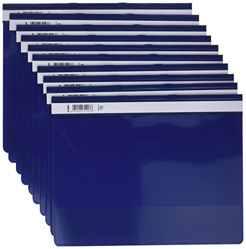 Exacompta 439907B 10er Pack Premium Schnellhefter. Aus PVC-Folie für DIN A4 kaufmännische Heftung mit Beschriftungsstreifen Hefter Ideal für Büro und Schule blau von Exacompta