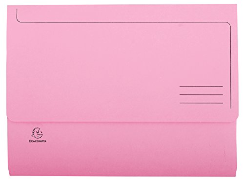 Exacompta 46778E 50er Pack Aktenmappen SUPER DIN A4. Aus stabilen Manila-Karton mit Beschriftungslinlien Pastellfarbe Rosa. Ideal für die Aufbewahrung Ihrer Dokumente Sammelmappe von Exacompta