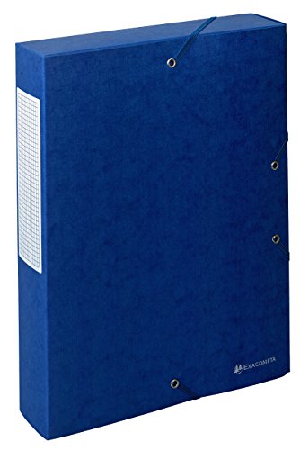 Exacompta 50912E 10er Pack Sammelbox Scotten aufgebaut mit Gummizug 60 mm breit aus extra starkem Colorspan-Karton mit Rückenschild für DIN A4 Archivbox Heftbox Sammelmappe blau von Exacompta