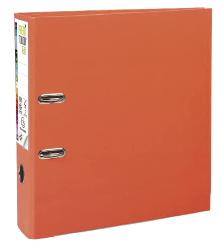 Exacompta 53344E Premium PP-Ordner Prem´Touch. 8 cm breit DIN A4 Kunststoffbezug außen Papierbezug innen Rückenschild austauschbar Ringordner Aktenordner Briefordner Plastikordner orange von Exacompta