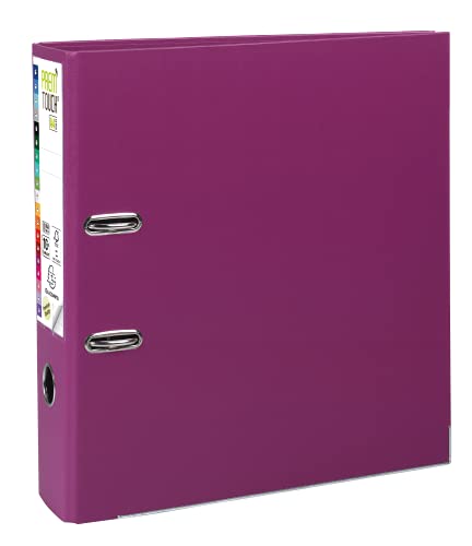 Exacompta 53347E Premium PP-Ordner Prem´Touch. 8 cm breit DIN A4 Kunststoffbezug außen Papierbezug innen Rückenschild austauschbar Ringordner Aktenordner Briefordner Plastikordner fuchsia von Exacompta