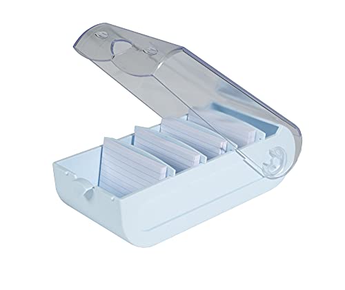 Exacompta 5346223D Lernkartei Bunnybox Pastellblau DIN A7 quer inklusive 100 Karteikarten. Originelle Karteikartenbox zum einfachen Vokabeln lernen dank 5-Fächer-Lernsystem für 600 Karteikarten von Exacompta