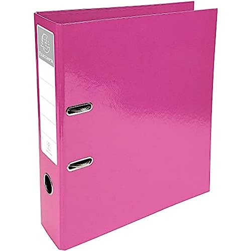 Exacompta 53624E Premium Kunststoff-Ordner Prem´Touch Iderama. 7 cm breit DIN A4 Ringordner Aktenordner Briefordner Büroordner Plastikordner Schlitzordner rosa von Exacompta