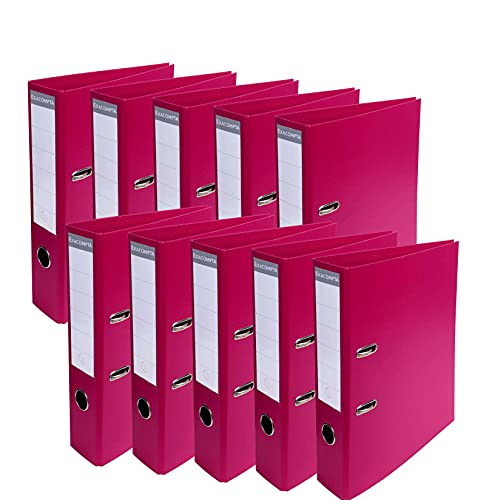 Exacompta 53747E 10er Pack Premium PVC-Ordner Prem´Touch. 7 cm breit DIN A4 Ringordner Aktenordner Briefordner Büroordner Plastikordner Schlitzordner fuchsia von Exacompta