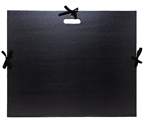 Exacompta 538900E Zeichenmappe Kraft für 59 x 72cm mit 3 Verschlußbändchen aus Stoff. Aus extra starkem Karton 3cm Rückenbreite schwarz ideal zum transportieren und aufbewahren von Exacompta