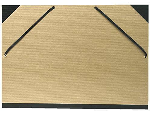 Exacompta 544100E Zeichenmappe Kraft für DIN A3 mit 2 Verschlußbändchen aus Stoff. Aus extra starkem Karton 3cm Rückenbreite braun/natur ideal zum transportieren und aufbewahren von Exacompta