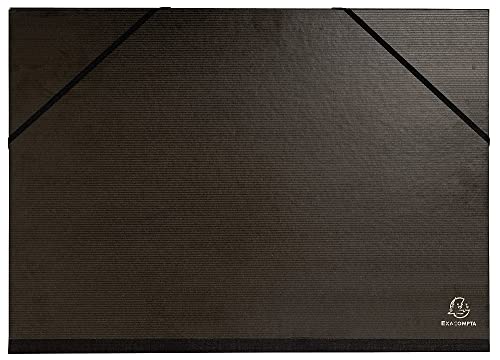 Exacompta 548000E Zeichenmappe (mit Gummizug für format Din A3, Kraft, 32 x 45 cm) schwarz von Exacompta