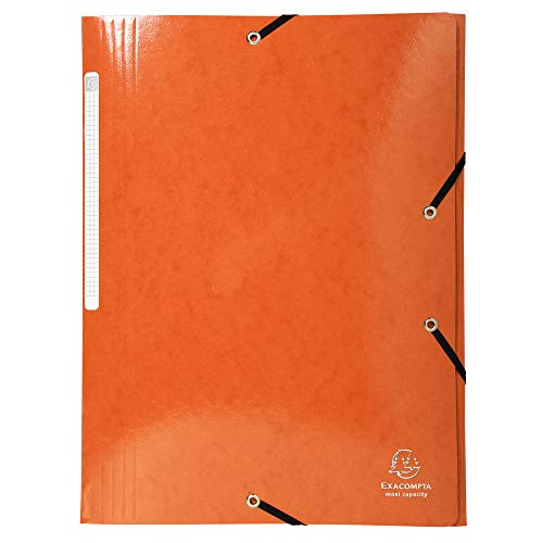 Exacompta Sammelmappe Iderama mit 3 Klappen und Gummizug 425g/m2, A4, Maxi Kapazität Manila-Karton, orange von Exacompta