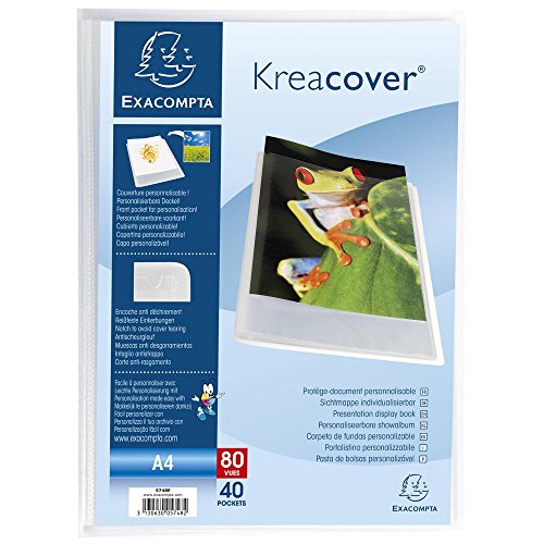 Exacompta 5748E Kreacover Sichtmappe (aus PP, DIN A4, 21 x 29,7 cm, mit 40 Hüllen) 1 Stück kristall von Exacompta