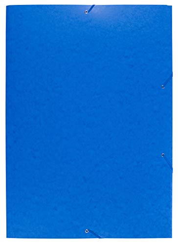 Exacompta 59652E Einschlagmappen DIN A2. Aus Colorspan-Karton mit 3 Klappen und 2 Gummizügen, 24 x 32 cm, DIN A4, blau Sammelmappe Dokumentenmappe für Büro und Schule von Exacompta