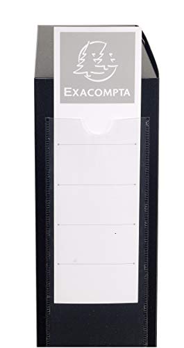 Exacompta 59831E Sammelbox OPAK 80mm mit Druckknopf aus blickdichtem Kunststoff für DIN A4 Archivbox Heftbox Zeichenbox Sammelmappe schwarz von Exacompta