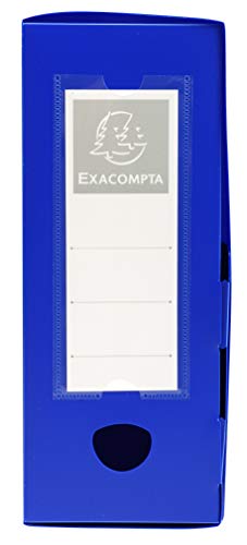 Exacompta 59932E Sammelbox OPAK 100mm mit Druckknopf aus blickdichtem Kunststoff für DIN A4 Archivbox Heftbox Zeichenbox Sammelmappe blau von Exacompta