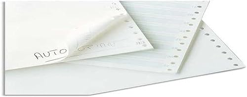 Exacompta 62422E Computerpapier 1000 Blatt selbstdurchschreibend 240mm x 12" 1-lagig, Mikroperforation, 2 Seiten, abnehmbare Caroll-Bänder Weiß von Exacompta