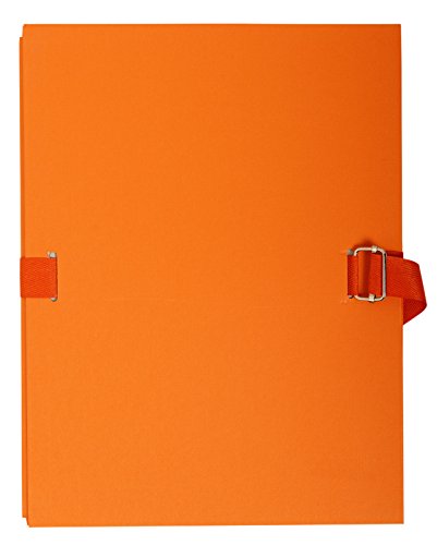 Exacompta 734E Dokumentenmappe DIN A4 mit dehnbarem Rücken bis zu 13 cm aus starkem Karton mit gefärbtem Stoffeinband orange ideal für Ihre Unterlagen und Dokumente von Exacompta