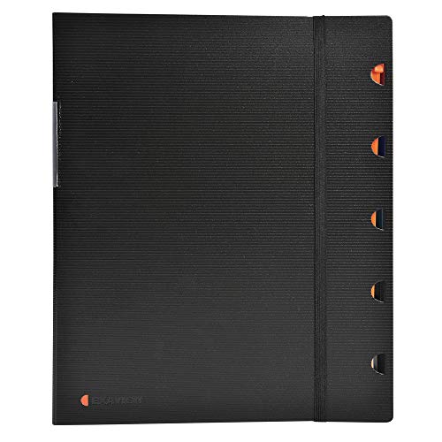 Exacompta 85434E 1 Exaview Dokumentenmappe Verschluss mit Gummiband und herausnehmbaren Trennblättern Hardcover mit Spiralbindung 40 Hüllen (80 Ansichten) Abheftbares Format A4 Farbe Schwarz von Exacompta