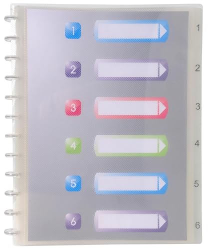 Exacompta 86320E 4er Pack Ringmappe mit 30 abnehmbaren genarbten Hüllen, 60 Ansichten für DIN A4 mit 6 Trennblättern transparent Spiralmappe Ringbuchmappe Aktenhülle von Exacompta