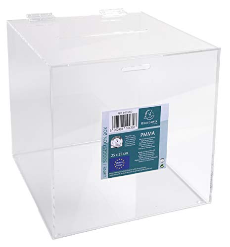 Exacompta 89058D Losbox/Einwurfbox 21x21x21cm extrem robust Urne UV-beständig transparent von Exacompta