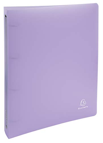 Exacompta 51975E 5er Pack Premium Kunststoff-Ringbuch Chromaline aus transluzentem Polypropylen 4 Ringe Füllhöhe 30mm DIN A4 Maxi Plastikordner ideal für Büro und Schule, Pastell-Farbe Mauve von Exacompta