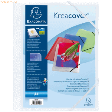 Exacompta Eckspannmappe Kreacover A4 PP 500my weiß von Exacompta