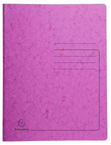 Exacompta - Ref. 240227E - Karton mit 25 Heftmappen aus Glanzkarton 355 g/m² - bedruckter Deckel - FSC®-zertifizierter Mappe - Maße 24 x 32 cm für DIN A4 - rosa von Exacompta