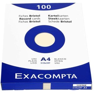 Exacompta Karteikarten A4 blanko chamois VE=100 Stück von Exacompta