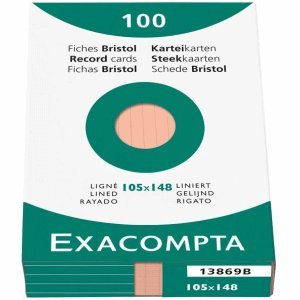 Exacompta Karteikarten A6 liniert orange VE=100 Stück von Exacompta