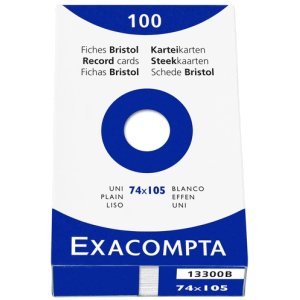 Exacompta Karteikarten A7 blanko weiß VE=100 Stück von Exacompta