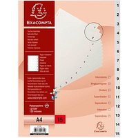 Exacompta Ordnerregister Vollformat 1-15 grau 15-teilig, 1 Satz von Exacompta