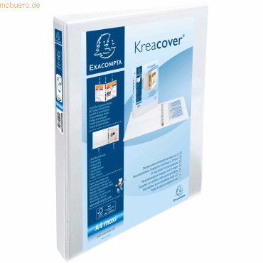 Exacompta Präsentationsringbuch Kreacover A4 20mm 2 Ringe weiß von Exacompta