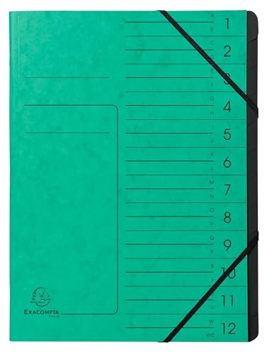 Exacompta - Ref. 541203E – Karton mit 10 Ordnern mit Klammerrücken – mit Gummibändern – bedruckter Deckel aus Glanzkarton und schwarzer Innenseite aus recycelter Karte – 12 Fächer – 24,5 x 32 cm – A4 Exacompta - Ref. 541203E – Karton mit 10 Ordnern mit Klammerrücken – mit Gummibändern – bedruckter Deckel aus Glanzkarton und schwarzer Innenseite aus recycelter Karte – 12 Fächer – 24,5 x 32 cm – A4 von Exacompta