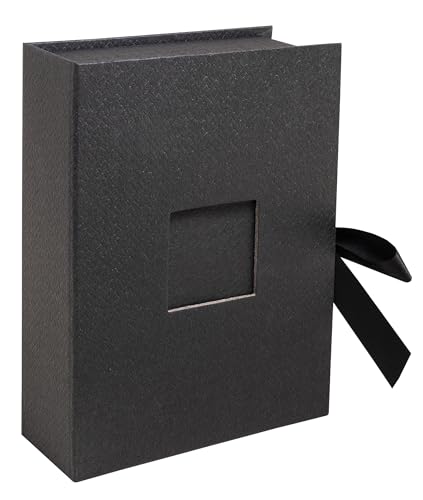 Exacompta - Ref. 77601E - OfficeByMe Fotokoffer - aus strukturiertem Papier in schwarz - Personalisierungsfenster - Schleifenverschluss - zum Aufbewahren von Fotos oder Karteikarten bis 13x18 cm von Exacompta