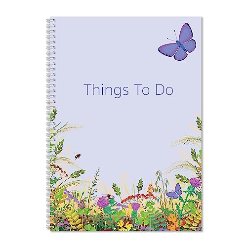 Exacompta - Ref GS003Z A5 Things To Do Notizbuch, 90 g/m² Papier, 149 mm x 210 mm, 40 Blatt liniertes Papier mit Schmetterlings-Design, ideal für Ordnung von Exacompta