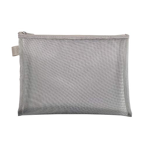 Exacompta - Ref. 34640E – 1 Tasche mit Reißverschluss – aus strapazierfähigem Nylon zur Aufbewahrung von Vorräten, Kosmetikartikeln – Maße: 23 x 17 cm – Format A5 – Silber von Exacompta