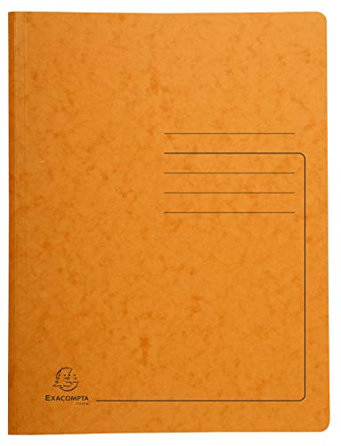 Exacompta - Ref. 240224E - Karton mit 25 Heftmappen aus Glanzkarton 355 g/m² - bedruckter Einband - FSC®-zertifizierte Mappe - Maße 24 x 32 cm für DIN A4 - orange von Exacompta