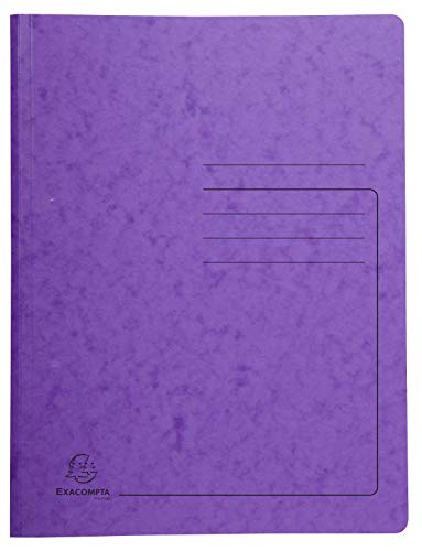 Exacompta - Ref. 240228E - Karton mit 25 Heftmappen aus Glanzkarton 355 g/m² - bedruckter Deckel - FSC®-zertifizierter Mappe - Maße 24 x 32 cm für DIN A4 - violett von Exacompta