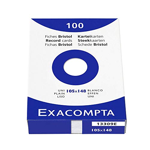 Karteikarten A6 blanko weiß 205g 100 St von Exacompta