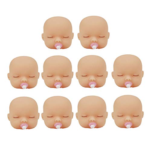 EXCEART 10 Stück Baby Puppenköpfe Schlüsselring Silikon Mini Puppe Körperteil für Künstler Handmalerei Puppe Körperteil DIY Ersatz Schlüsselbund von EXCEART