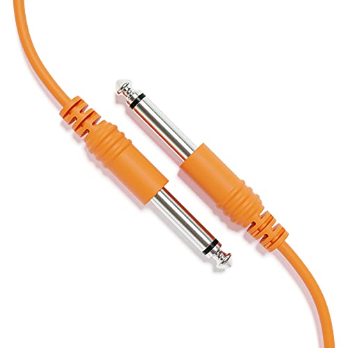 ExcelValley - 1-Pack - Mono Instrumenten Gitarrenkabel Patch Leitung - TS 6,35mm 1/4" [Orange | 120 cm - 47,24"] von ExcelValley