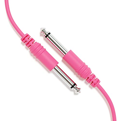 ExcelValley - 1-Pack - Mono Instrumenten Gitarrenkabel Patch Leitung - TS 6,35mm 1/4" [Rosa | 150 cm - 59,06"] von ExcelValley