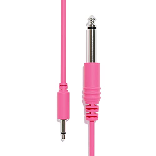 ExcelValley - 1-Pack - Mono Patchkabel - TS 3,5mm 1/8" zu 6,35mm 1/4" [Rosa | 150 cm - 59,06"] von ExcelValley