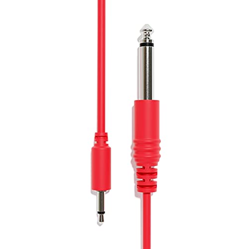 ExcelValley - 1-Pack - Mono Patchkabel - TS 3,5mm 1/8" zu 6,35mm 1/4" [Rot | 20 cm - 7,87"] von ExcelValley