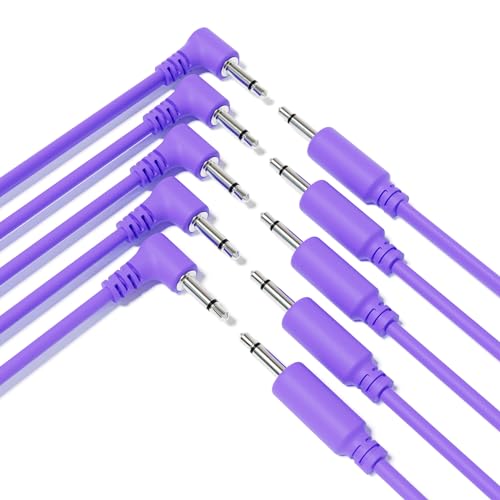 ExcelValley - 5-Pack Hybrid Mono Modular Patchkabel TS 3,5mm 1/8" [Purpur | 90 cm - 35,43"] von ExcelValley