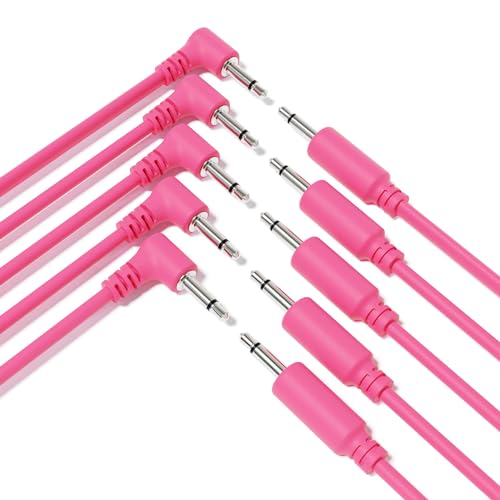 ExcelValley - 5-Pack Hybrid Mono Modular Patchkabel TS 3,5mm 1/8" [Rosa | 120 cm - 47,24"] von ExcelValley