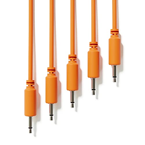 ExcelValley - 5-Pack - Mono Modular Patchkabel - TS 3,5mm 1/8" Eurorack Synthesizer [Orange | 15 cm - 5,91"] von ExcelValley